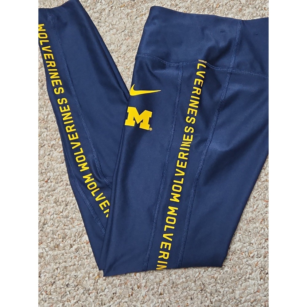 Nike‎ Women's Dri Fit Small Michigan Wolverines Leggings Blue 24x27